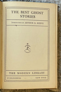 BEST GHOST STORIES- Reeve, 1921 - PHANTOMS APPARITIONS GHOSTS FAMOUS AUTHORS