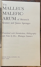 MALLEUS MALEFICARUM OF KRAMER & SPRENGER - 1988 WITCHES' HAMMER WITCHCRAFT SATAN