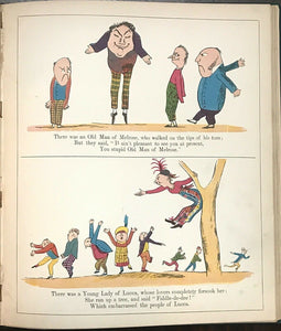 LEAR'S BOOK OF NONSENSE - 1st, 1880s - HUMOR SATIRE with 113 COLOR ILLUSTRATIONS