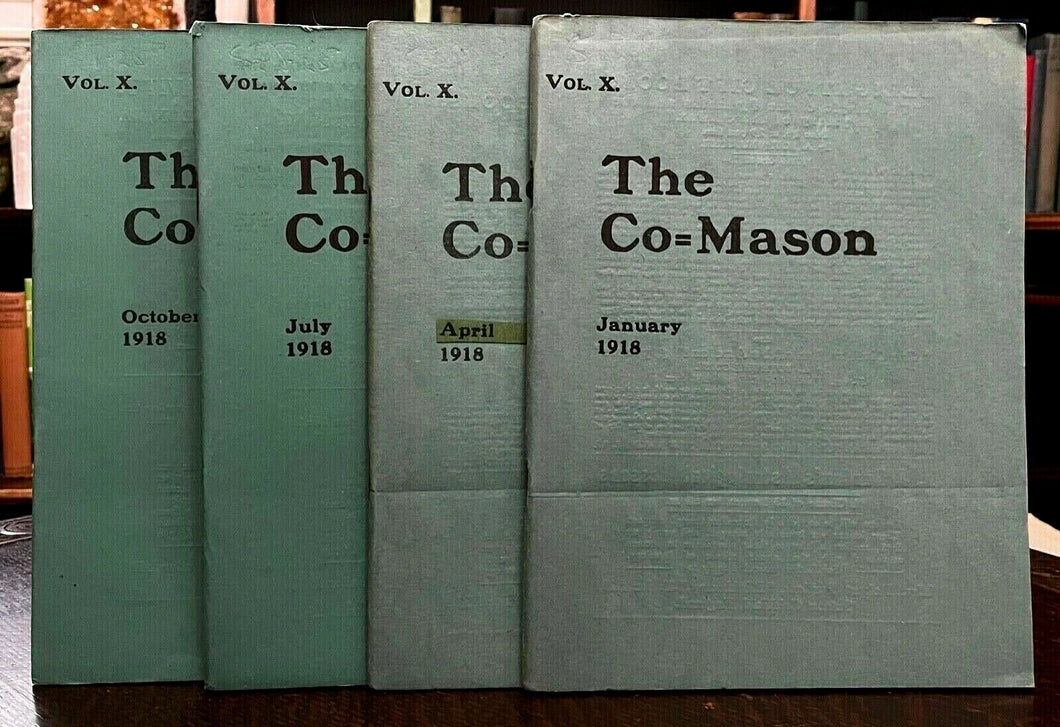 THE CO=MASON Journal, 4 ISSUES - 1st 1918 MEN WOMEN FREEMASONRY MASONIC EQUALITY