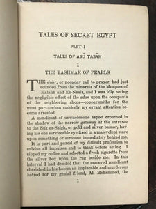 TALES OF SECRET EGYPT - Sax Rohmer, 1st 1919 - FOLKLORE MYTHOLOGY ANCIENT EGYPT