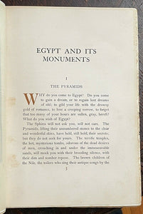 EGYPT AND ITS MONUMENTS - 1st, 1908 - ANCIENT EGYPT TEMPLES HISTORY ILLUSTRATED