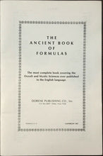 ANCIENT BOOK OF FORMULAS - 1967, Dorene Pub - OCCULT SPELLS WITCHCRAFT GRIMOIRE