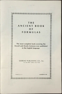 ANCIENT BOOK OF FORMULAS - 1967, Dorene Pub - OCCULT SPELLS WITCHCRAFT GRIMOIRE