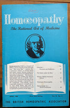 HOMOEOPATHY: BRITISH HOMOEOPATHIC ASSN - ALTERNATIVE NATURAL MEDICINE April 1960