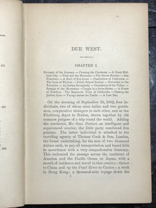 M.M. BALLOU - DUE WEST OR ROUND THE WORLD IN 10 MONTHS, 1st, 1884 - Exploration