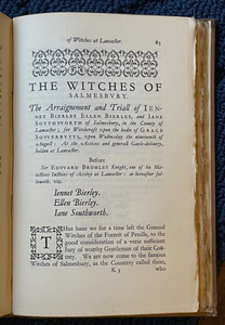 1929 TRIAL OF THE LANCASTER WITCHES (1612) - WITCHCRAFT WITCH TRIALS DEVIL SATAN