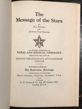 1963 - THE MESSAGE OF THE STARS by Max Heindel; ROSICRUCIAN MYSTICISM ASTROLOGY
