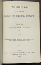1895 - SOCIETY FOR PSYCHICAL RESEARCH - OCCULT SPIRITUALISM MAGIC GHOSTS PSYCHIC