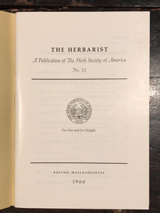 THE HERBARIST: THE HERB SOCIETY OF AMERICA - LOT OF 8, 1960-69 - NATURE, HERBALS
