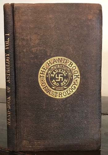 1862 - ZADKIEL, THE HAND-BOOK OF ASTROLOGY, 2nd Ed. ASTROLOGY OCCULT VERY SCARCE