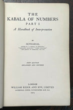 SEPHARIAL - THE KABALA OF NUMBERS, 1st 1913 - KABALISTIC NUMEROLOGY DIVINATION