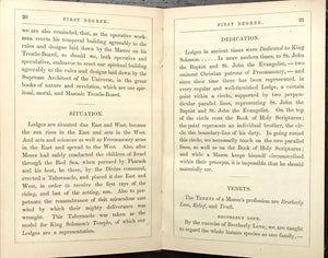 HALL'S MASTER WORKMAN & MASONIC MONITOR - Hall, 1st 1864 LEATHER FREEMASONRY