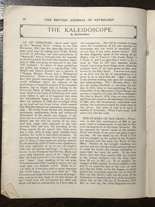 BRITISH JOURNAL OF ASTROLOGY - 1926 - OCCULT DIVINATION HOROSCOPE SEPHARIAL