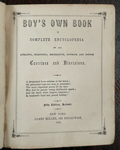 BOY'S OWN BOOK - 1863 - SPORTS, ATHLETICS, SCIENCE, RECREATION, GAMES