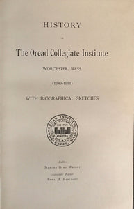 HISTORY OF THE OREAD COLLEGIATE INSTITUTE ~ 1st/1st 1905, First US Women's Univ