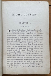 EIGHT COUSINS or THE AUNT-HILL - Louisa May Alcott, True 1st (5000 Copies), 1875