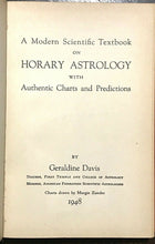 HORARY ASTROLOGY - 1st Ed, 1948 Geraldine Davis - CHARTS PREDICTIONS DIVINATION
