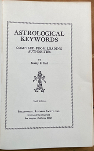 ASTROLOGICAL KEYWORDS - Manly P. Hall, 1970 - ASTROLOGY OCCULT DIVINATION ZODIAC