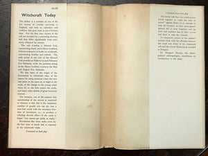 WITCHCRAFT TODAY - Gerald B. Gardner, 1st American Ed, 1955 - WITCHCRAFT MAGICK