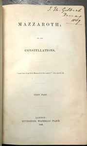 1862 MAZZAROTH & MIZRAIM - Rolleston, 1st ASTROLOGY CONSTELLATIONS ZODIAC OCCULT