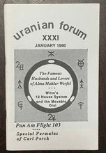 URANIAN FORUM MAGAZINE - Jan 1990 - ASTROLOGY CURRENT EVENTS DIVINATION PROPHECY