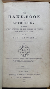 1861 - ZADKIEL, THE HANDBOOK OF ASTROLOGY - 1st Ed ASTROLOGY PROPHECY DIVINATION