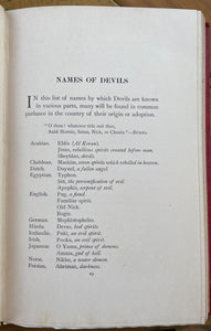 DEVILS - Wall, 1st 1904 - NAMES ORIGINS DEMONS SATAN MYTHS LEGENDS EXORCISM HELL