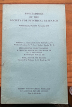 1949-51 SOCIETY FOR PSYCHICAL RESEARCH - OCCULT ESP PRECOGNITION PSYCHOKINESIS