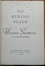 NO HIDING PLACE - 1st 1942 - WILLIAM SEABROOK AUTOBIOGRAPHY TRAVEL OCCULT