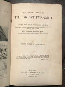 OUR INHERITANCE IN THE GREAT PYRAMID - Smyth, 1877 - EGYPTOLOGY PYRAMID SECRETS