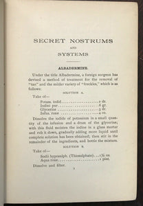 SECRET NOSTRUMS & SYSTEMS - 1892 QUACK PATENT MEDICINES REMEDIES MATERIA MEDICA