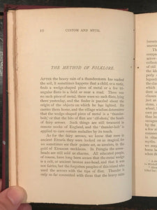 CUSTOM AND MYTH - Andrew Lang, 1885 - FOLKLORE MYTHOLOGY OMENS ANCIENT GODS