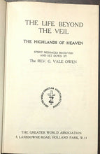 LIFE BEYOND THE VEIL - Owen, 1949 - 4 Vols HEAVEN SPIRIT ANGEL ANGELIC MESSAGES