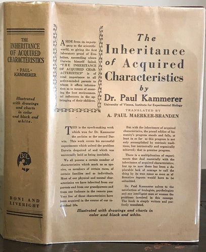 1924 - INHERITANCE OF ACQUIRED CHARACTERISTICS - Kammerer 1st/1st - EUGENICS