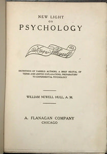 NEW LIGHT ON PSYCHOLOGY - Hull, 1st 1905 RARE PHRENOLOGY PROPHECY CHARACTER