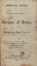 1868 - DISEASE OF HORSES MULES CATTLE by Dr. John H. Mohr - Veterinary Medicine