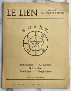 LE LIEN FRENCH OCCULT MAGAZINE - MARCH APRIL 1968 ZODIAC DESTINY MOON PYTHAGORAS