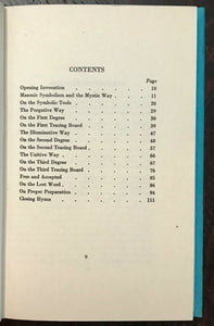 MASONIC SYMBOLISM AND THE MYSTIC WAY - Ward, 1960 FREEMASONRY SECRET SOCIETY