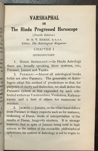 VARSHAPHAL OR THE HINDU PROGRESSED HOROSCOPE - Raman, 1945 PLANETS DIVINATION