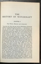 HISTORY OF WITCHCRAFT AND DEMONOLOGY - 1956, M. Summers - WITCHES DEMONS SORCERY