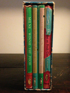 A.A. MILNE Winnie POOH'S LIBRARY BOX SET Warren Chappell RARE, 4 HCs w/ DJ, 1961