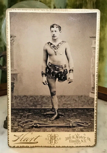 ORIGINAL 1880s CABINET CARD PHOTO ONE-LEGGED CARNIVAL CIRCUS ACROBAT Georg Fabig