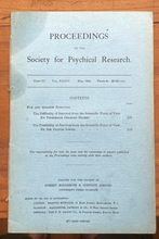 1923-1924 SOCIETY FOR PSYCHICAL RESEARCH - OCCULT TELEPATHY TRANCE PSYCHIC
