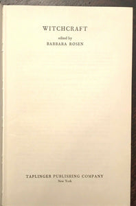 WITCHCRAFT - 1st Ed, 1972 - WITCHES WICCA OCCULT WITCH TRIALS PERSECUTION SATAN