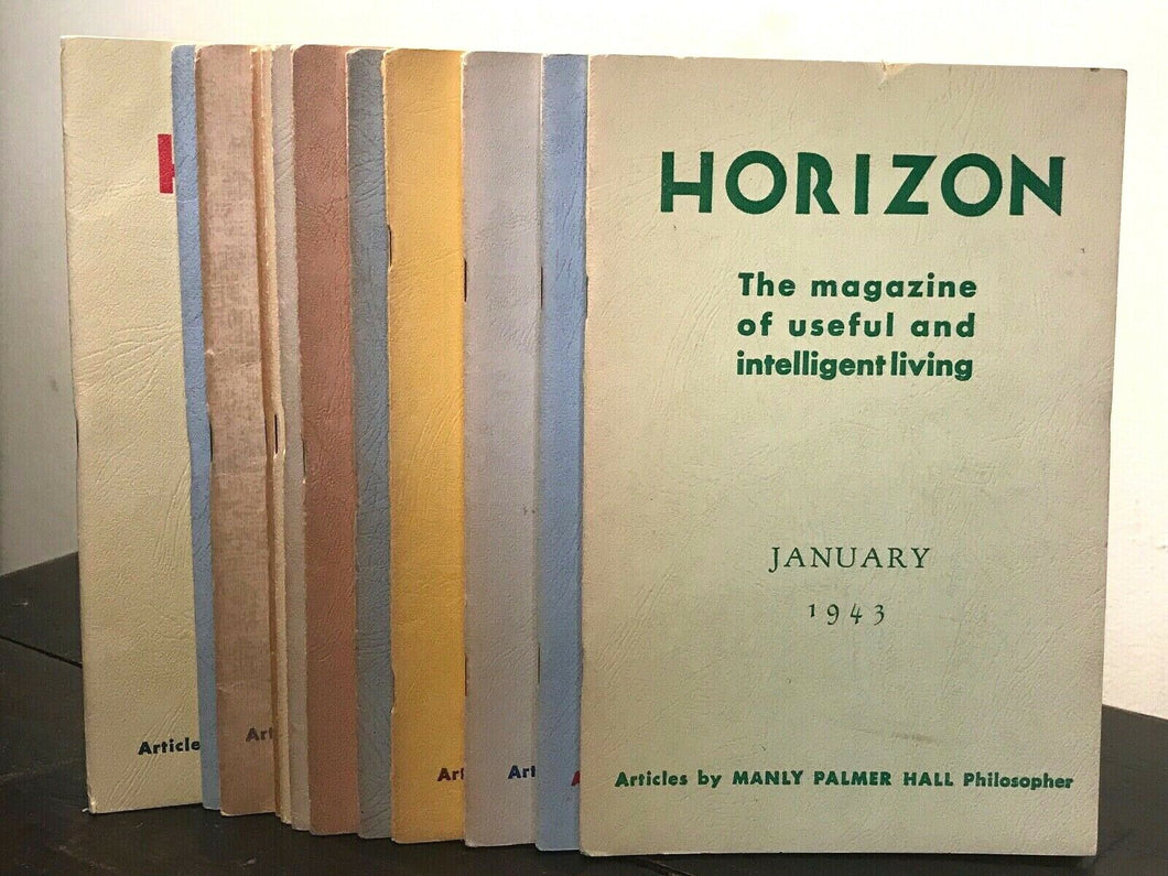 MANLY P. HALL - HORIZON JOURNAL - Full YEAR, 12 ISSUES, 1943 - PHILOSOPHY OCCULT