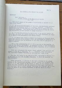1930s - HISTORY OF THEOSOPHY AND THEOSOPHICAL SOCIETY: A STUDY COURSE MANUSCRIPT