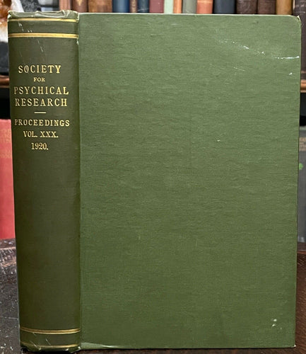 1920 - SOCIETY FOR PSYCHICAL RESEARCH - OCCULT HYPNOTISM PSYCHOANALYSIS PSYCHIC