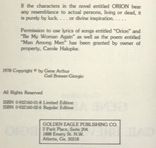 ORION by G. Arthur, G. Giorgio, SIGNED LIMITED EDITION 1978 HC/DJ ELVIS PRESLEY