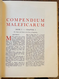 COMPENDIUM MALEFICARUM - Ltd & Numbered Ed 1929 - WITCHES WITCHCRAFT SATAN DEVIL